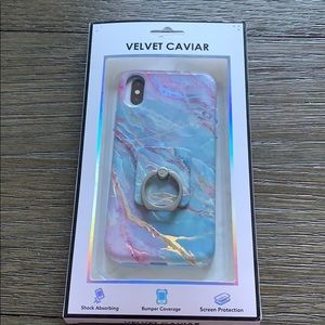Velvet Caviar iPhone X/Xs case includes ring grip